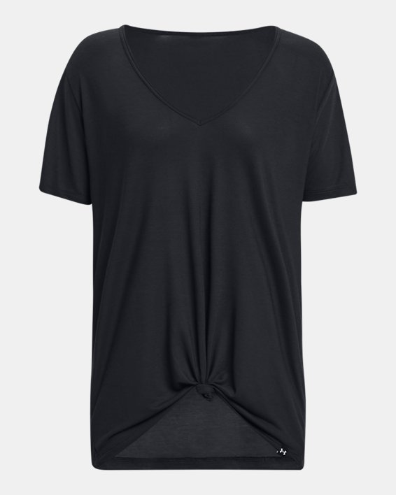 Women's Project Rock Completer Deep V T-Shirt in Black image number 4